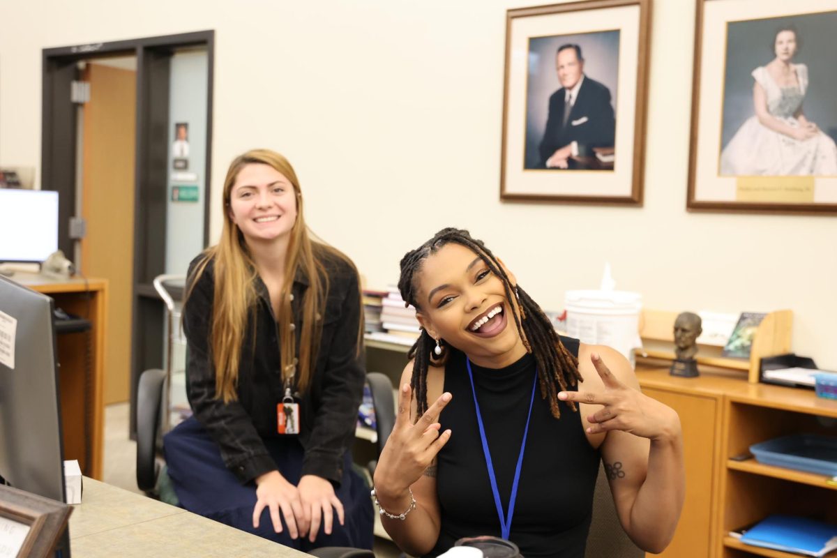 The new librarians in their office. (Ms. Danielle on the left and Ms. Ashanti on the right)