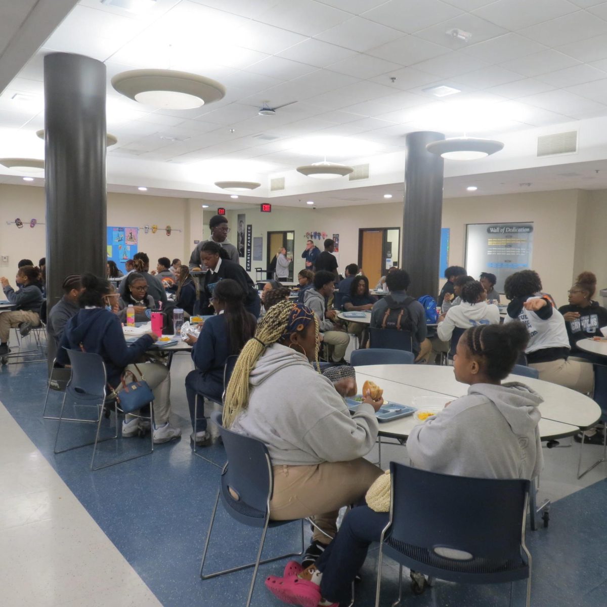  Class of 2025 sits in one designated area of the cafeteria at breakfast and lunch