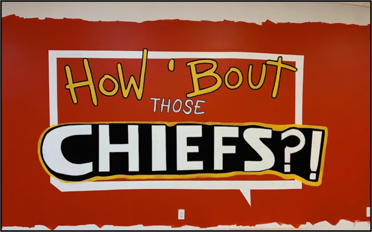 Sam Stoecklein helped paint this Chiefs mural at a local church to earn community service hours.