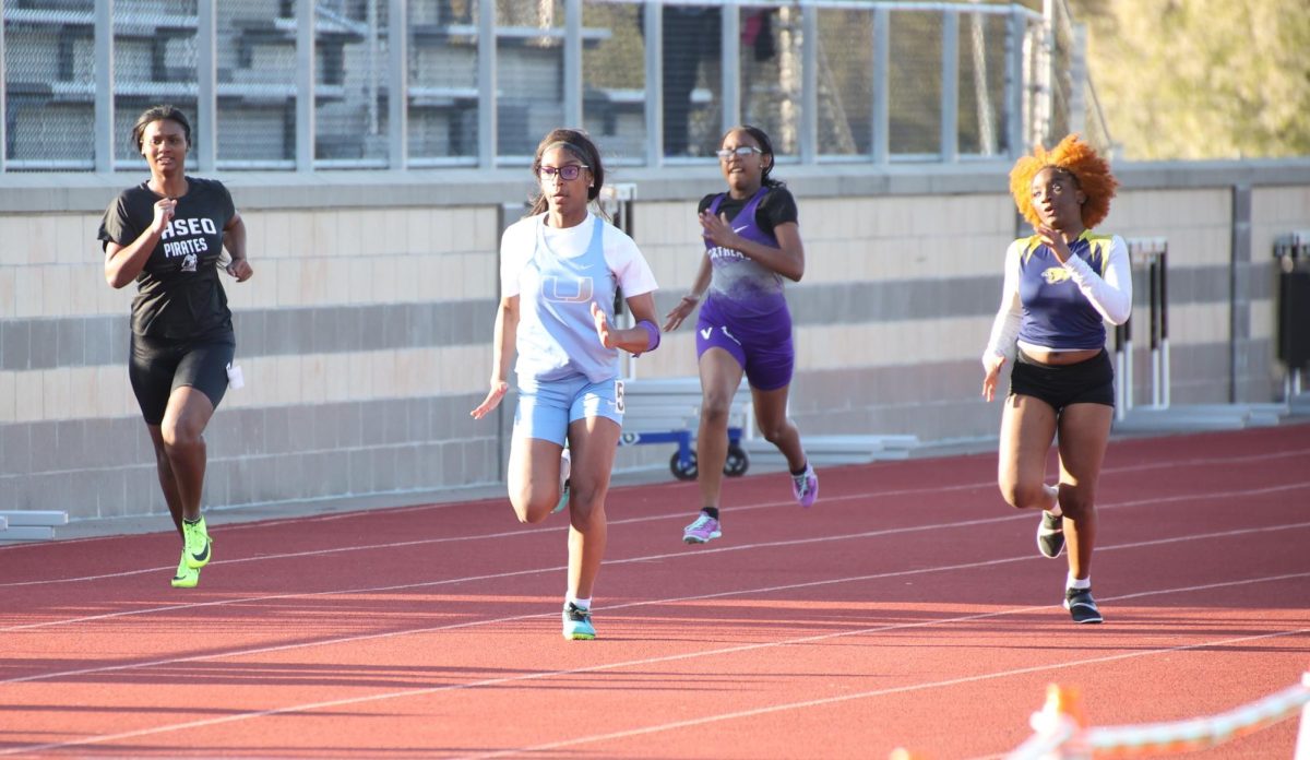 Marvayah Brown focused while running a race.