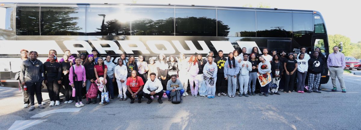 The seniors came together for a group photo in front of the travel bus before hitting the highway. 