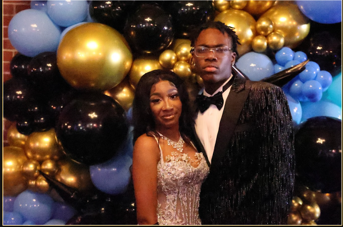 Makayla Dunn and Khy'Air Tounzell-Turner posed at prom in 2025. Tounzell-Turner has a perfect plan for his suit this year.